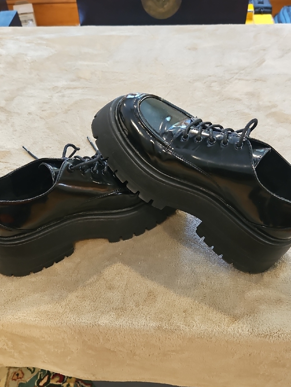 Madden Girl Black Lace-Up Platform Shoes - Picture 5 of 7